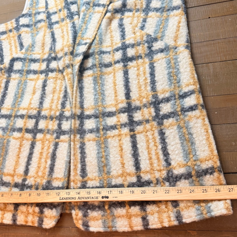 NWT New York Clothing Co. Plaid Sherpa Vest | Soft Fuzzy Check Print 1X - Picture 8 of 14